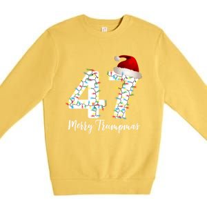 Merry Trumpmas 47 Family Matching Pj Funny Christmas Trump Gift Premium Crewneck Sweatshirt