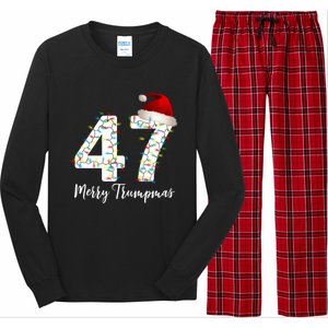 Merry Trumpmas 47 Family Matching Pj Funny Christmas Trump Gift Long Sleeve Pajama Set