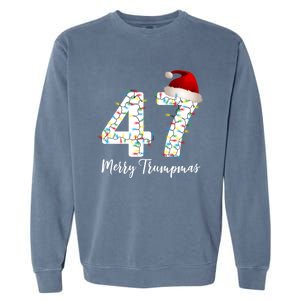 Merry Trumpmas 47 Family Matching Pj Funny Christmas Trump Gift Garment-Dyed Sweatshirt