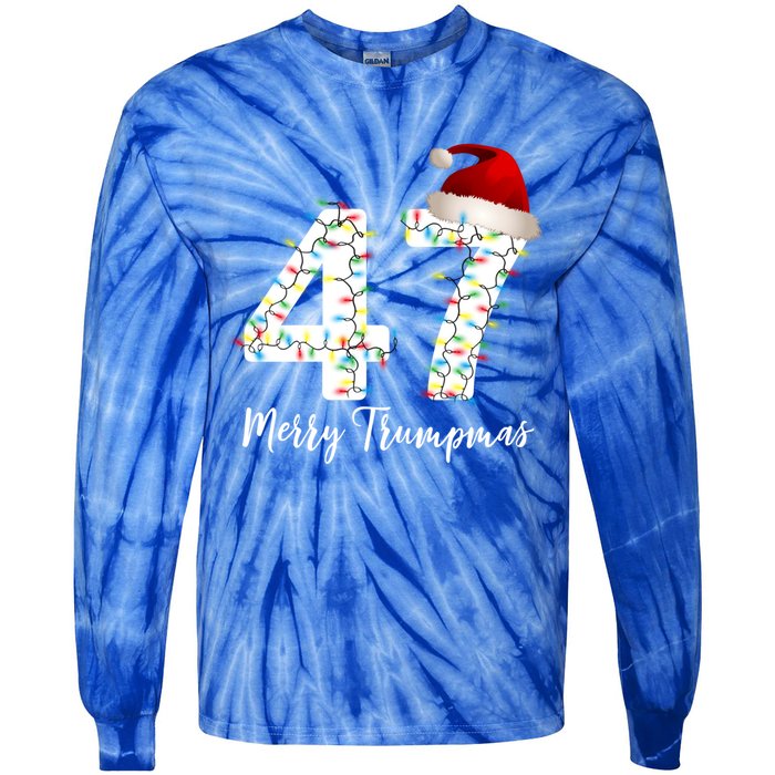 Merry Trumpmas 47 Family Matching Pj Funny Christmas Trump Gift Tie-Dye Long Sleeve Shirt