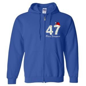 Merry Trumpmas 47 Family Matching Pj Funny Christmas Trump Gift Full Zip Hoodie