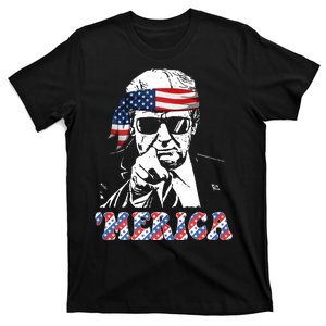 Merica Trump 4th Of July American Flag Festive T-Shirt