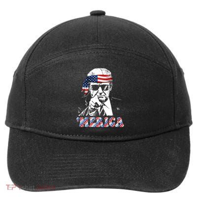Merica Trump 4th Of July American Flag Festive 7-Panel Snapback Hat