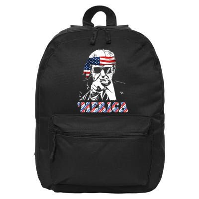 Merica Trump 4th Of July American Flag Festive 16 in Basic Backpack