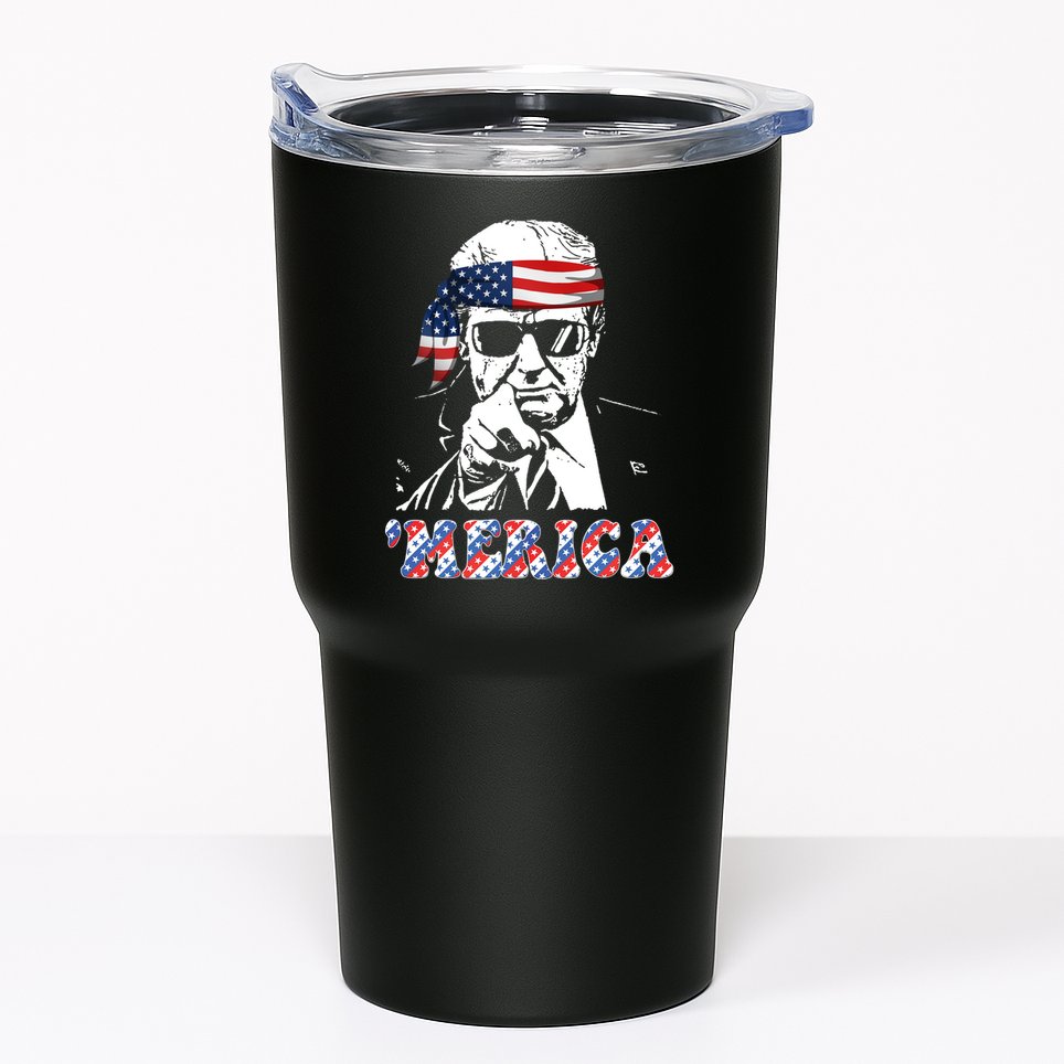 Merica Trump 4th Of July American Flag Festive Tumbler
