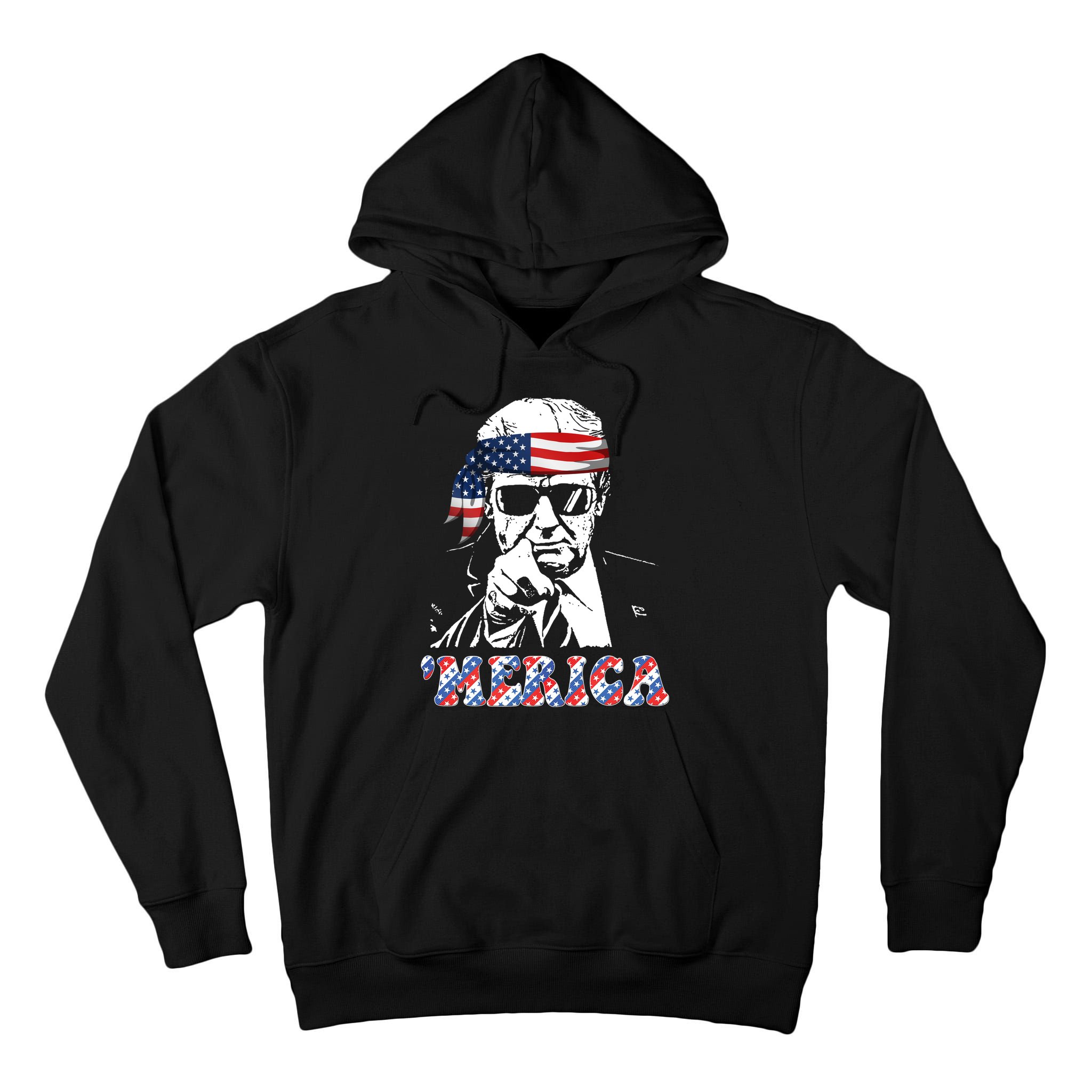 Merica Trump 4th Of July American Flag Festive Tall Hoodie