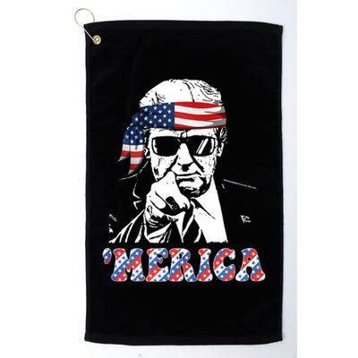 Merica Trump 4th Of July American Flag Festive Golf Towel