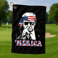 Merica Trump 4th Of July American Flag Festive Golf Towel