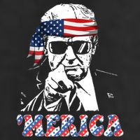 Merica Trump 4th Of July American Flag Festive Golf Towel