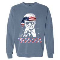 Merica Trump 4th Of July American Flag Festive Garment-Dyed Sweatshirt