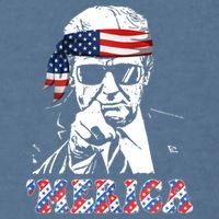 Merica Trump 4th Of July American Flag Festive Garment-Dyed Sweatshirt