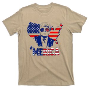 Merica Trump 4th Of July Trump American Flag T-Shirt