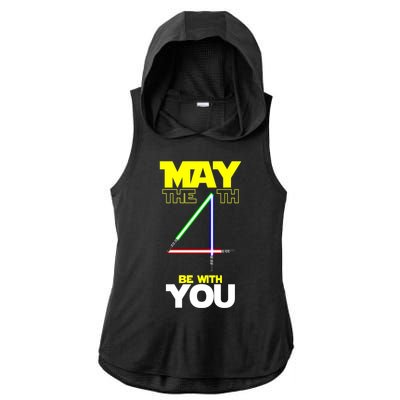 May The 4th Be With You Lightsaber Ladies PosiCharge Tri-Blend Wicking Draft Hoodie Tank