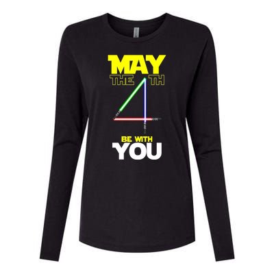 May The 4th Be With You Lightsaber Womens Cotton Relaxed Long Sleeve T-Shirt