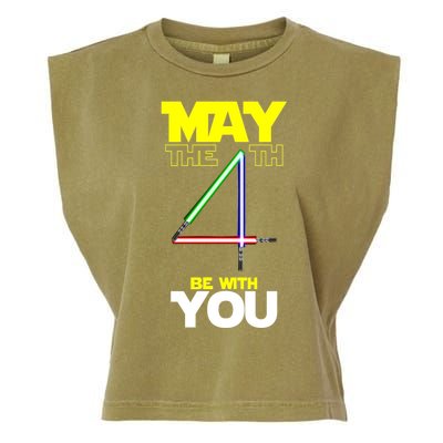 May The 4th Be With You Lightsaber Garment-Dyed Women's Muscle Tee