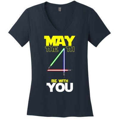 May The 4th Be With You Lightsaber Women's V-Neck T-Shirt