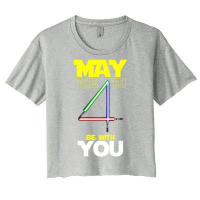 May The 4th Be With You Lightsaber Women's Crop Top Tee