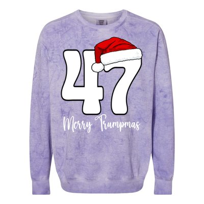 Merry Trumpmas 47 Family Matching Pj Funny Christmas Trump Gift Colorblast Crewneck Sweatshirt