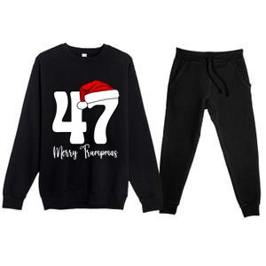 Merry Trumpmas 47 Family Matching Pj Funny Christmas Trump Gift Premium Crewneck Sweatsuit Set