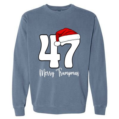 Merry Trumpmas 47 Family Matching Pj Funny Christmas Trump Gift Garment-Dyed Sweatshirt