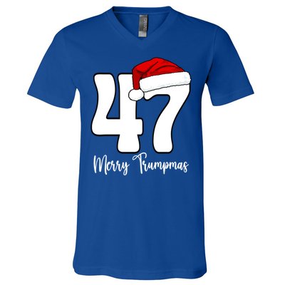 Merry Trumpmas 47 Family Matching Pj Funny Christmas Trump Gift V-Neck T-Shirt