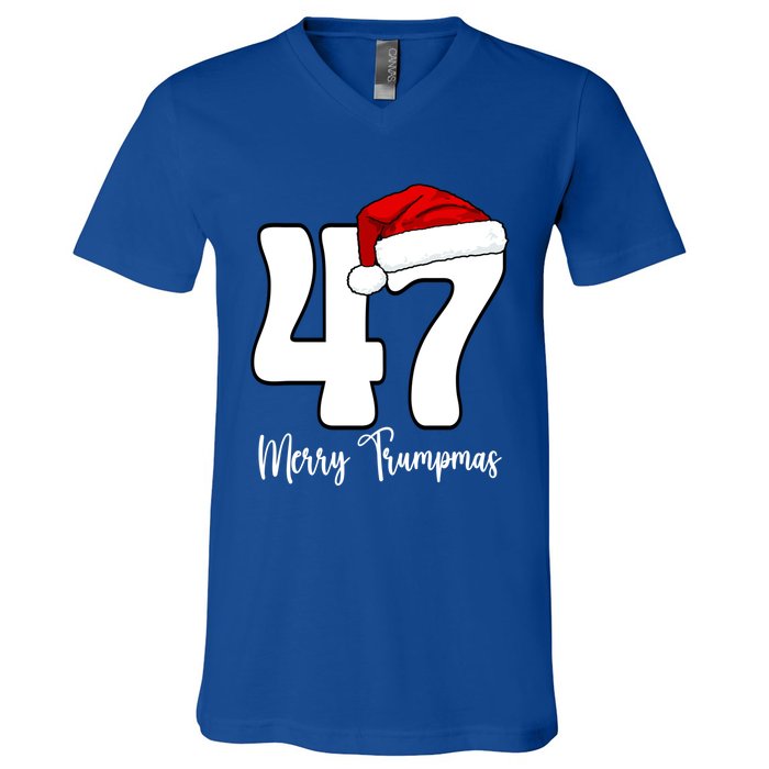 Merry Trumpmas 47 Family Matching Pj Funny Christmas Trump Gift V-Neck T-Shirt