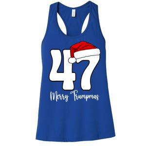 Merry Trumpmas 47 Family Matching Pj Funny Christmas Trump Gift Women's Racerback Tank