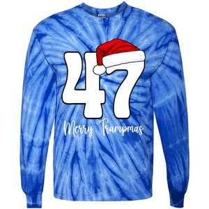 Merry Trumpmas 47 Family Matching Pj Funny Christmas Trump Gift Tie-Dye Long Sleeve Shirt