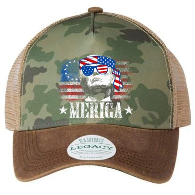 Merica Trump 4th Of July Us American Flag Legacy Tie Dye Trucker Hat