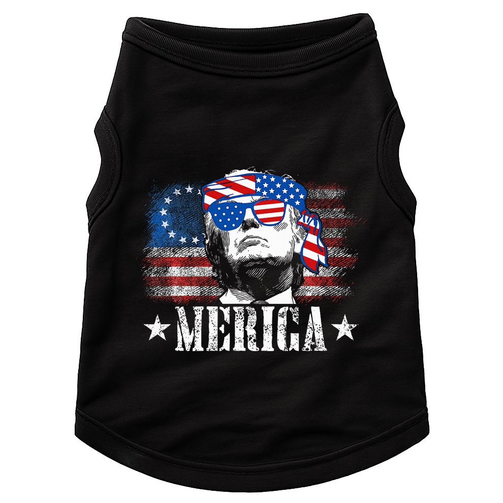 Merica Trump 4th Of July Us American Flag Doggie Tank