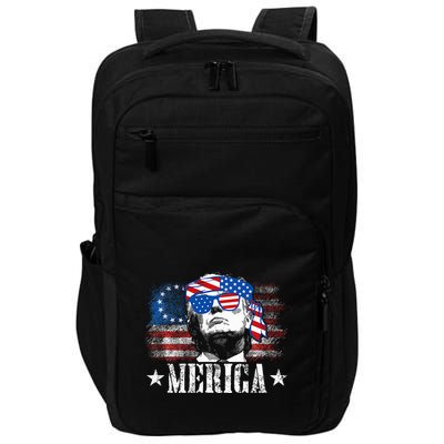Merica Trump 4th Of July Us American Flag Impact Tech Backpack