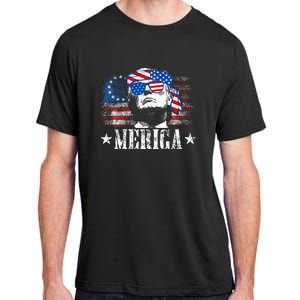 Merica Trump 4th Of July Us American Flag Adult ChromaSoft Performance T-Shirt