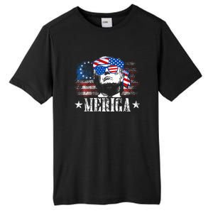 Merica Trump 4th Of July Us American Flag Tall Fusion ChromaSoft Performance T-Shirt