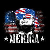 Merica Trump 4th Of July Us American Flag Drawstring Bag
