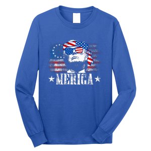 Merica Trump 4th Of July Us American Flag Long Sleeve Shirt