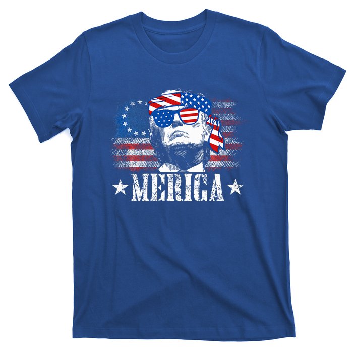 Merica Trump 4th Of July Us American Flag T-Shirt