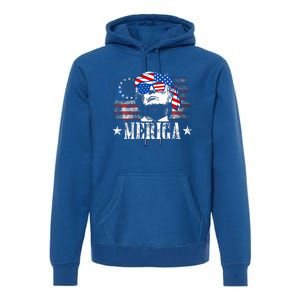 Merica Trump 4th Of July Us American Flag Premium Hoodie