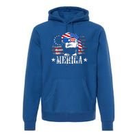 Merica Trump 4th Of July Us American Flag Premium Hoodie