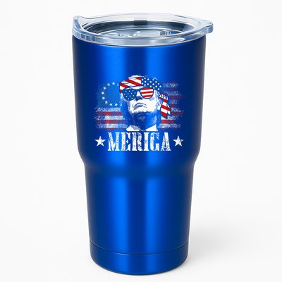 Merica Trump 4th Of July Us American Flag Tumbler