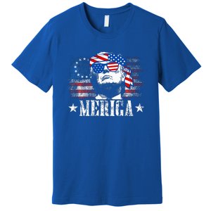 Merica Trump 4th Of July Us American Flag Premium T-Shirt