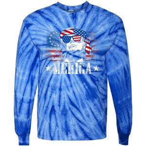 Merica Trump 4th Of July Us American Flag Tie-Dye Long Sleeve Shirt