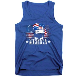 Merica Trump 4th Of July Us American Flag Tank Top