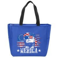 Merica Trump 4th Of July Us American Flag Zip Tote Bag