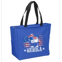Merica Trump 4th Of July Us American Flag Zip Tote Bag
