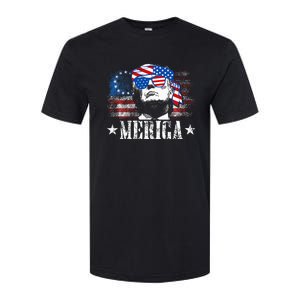 Merica Trump 4th Of July Us American Flag Softstyle CVC T-Shirt