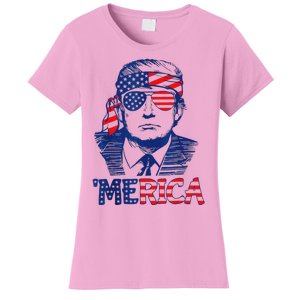 Merica Trump 4th Of July Fun American Flag Design Women's T-Shirt