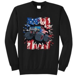 Monster Truck 4th Of July American Flag USA Sweatshirt