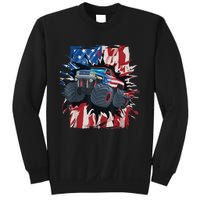 Monster Truck 4th Of JulyBoy American Flag Men USA Sweatshirt