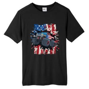 Monster Truck 4th Of JulyBoy American Flag Men USA Tall Fusion ChromaSoft Performance T-Shirt