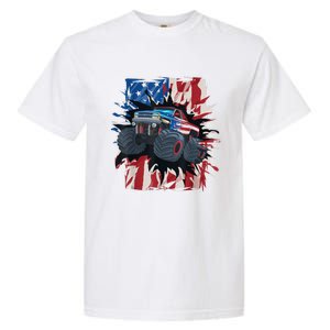 Monster Truck 4th Of JulyBoy American Flag Men USA Garment-Dyed Heavyweight T-Shirt